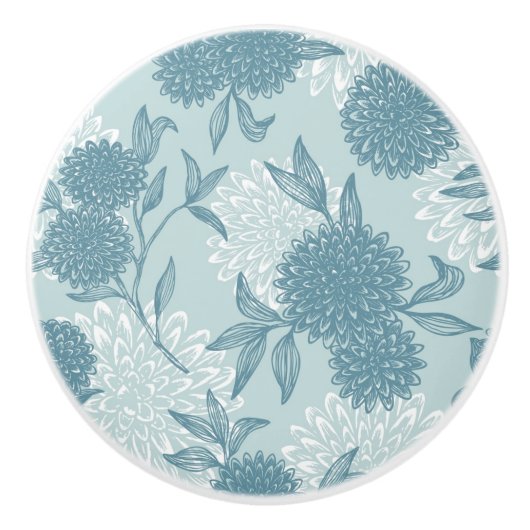 Retro Floral Patroon 2 2 Keramische Knop (Voorkant)