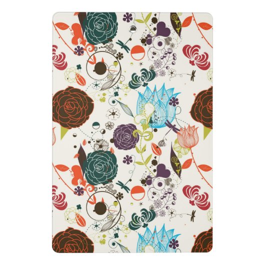 Retro Floral Patroon 2 2 Mini Klembord (Achterkant)