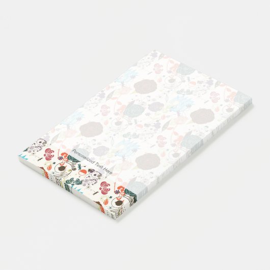 Retro Floral Patroon 2 2 Post-it® Notes (Schuin)