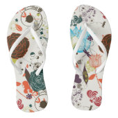 Retro Floral Patroon 2 2 Teenslippers (Voetbed)