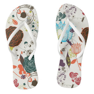 Retro Floral Patroon 2 2 Teenslippers
