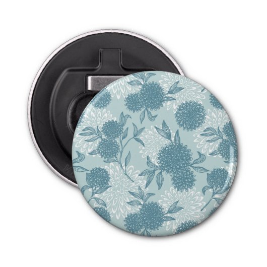Retro Floral Patroon 2 3 Button Flesopener (Voorkant)