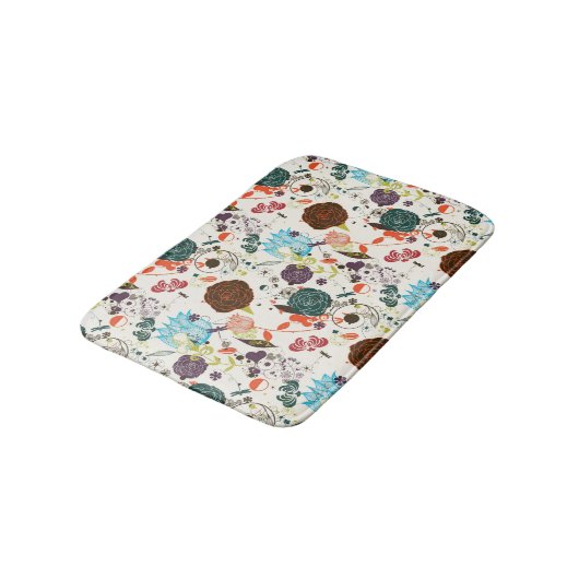 Retro Floral Patroon 2 Badmat (Gekanteld)