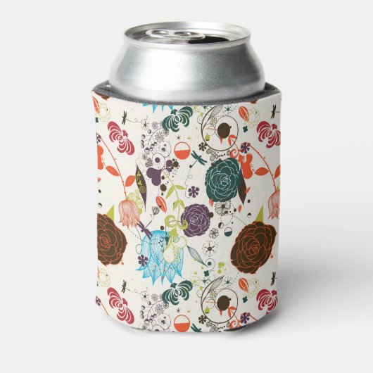 Retro Floral Patroon 2 Blikjeskoeler (Blikje Achterkant)