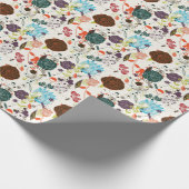 Retro Floral Patroon 2 Cadeaupapier (Hoek)