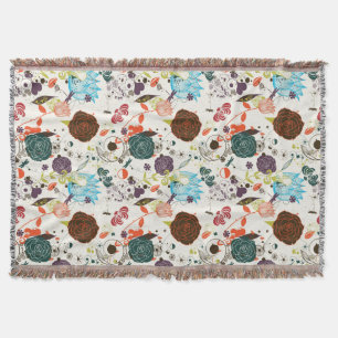 Retro Floral Patroon 2 Deken
