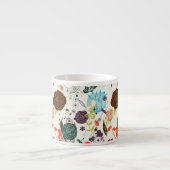 Retro Floral Patroon 2 Espresso Kop (Voorkant)