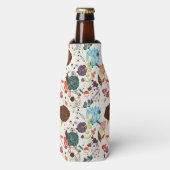 Retro Floral Patroon 2 Flesjeskoeler (Fles Voorkant)