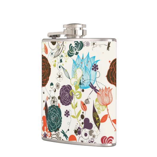 Retro Floral Patroon 2 Heupfles (Links)