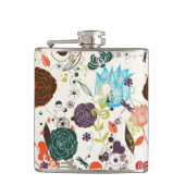 Retro Floral Patroon 2 Heupfles (Voorkant)