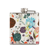 Retro Floral Patroon 2 Heupfles (Achterkant)