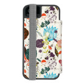 Retro Floral Patroon 2 Incipio iPhone Portemonnee Hoesje (Agenda Achterkant)