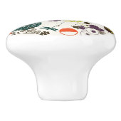 Retro Floral Patroon 2 Keramische Knop (Zijkant)