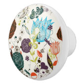 Retro Floral Patroon 2 Keramische Knop (Rechts)