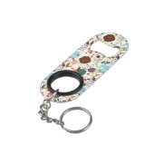 Retro Floral Patroon 2 Mini Flessenopener (Achterkant Gekanteld)