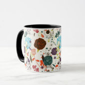 Retro Floral Patroon 2 Mok (Voorkant links)