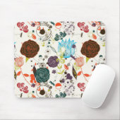 Retro Floral Patroon 2 Muismat (Met muis)