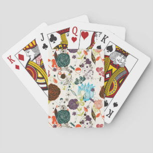Retro Floral Patroon 2 Pokerkaarten