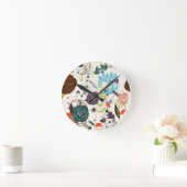 Retro Floral Patroon 2 Ronde Klok (Huis)