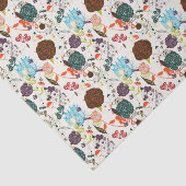 Retro Floral Patroon 2 Tissuepapier (Detail)