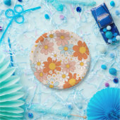  Retro Floral Patroon Papieren Bordje (Feest)
