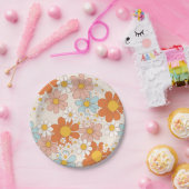  Retro Floral Patroon Papieren Bordje (Feest)