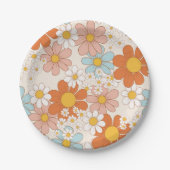 Retro Floral Patroon Papieren Bordje (Voorkant)