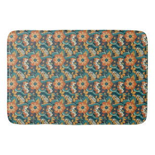 Retro Floral Pattern Badmat