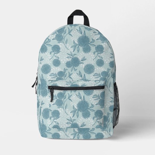 Retro Floral Pattern Bedrukte Rugzak (Voorkant)