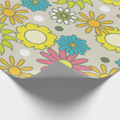 Retro Floral Pattern Cadeaupapier (Hoek)