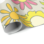 Retro Floral Pattern Cadeaupapier (Rol Hoek)