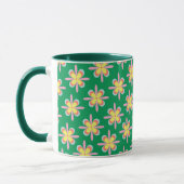 Retro Floral Pattern Colorful Spring Flower Design Mok (Links)