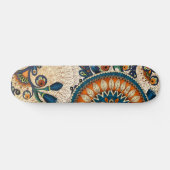 Retro Floral Pattern Cool Trendy Persoonlijk Skateboard (Horizontaal)