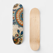 Retro Floral Pattern Cool Trendy Persoonlijk Skateboard (Voorkant)