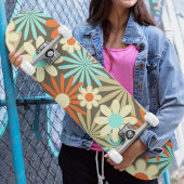 Retro Floral Pattern Cool Trendy Persoonlijk Skateboard