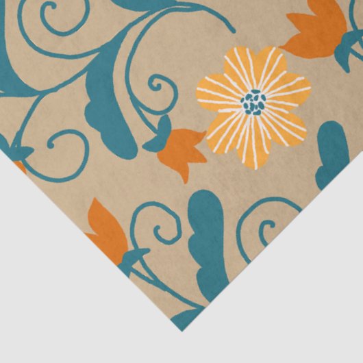 Retro Floral Pattern-document Tissuepapier (Detail)