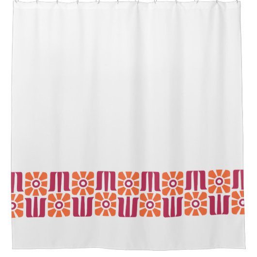 Retro Floral Pattern Douchegordijn (Voorkant)