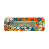 Retro Floral Pattern Etiket (Voorkant)