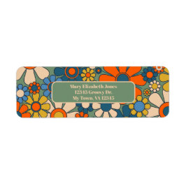 Retro Floral Pattern Etiket