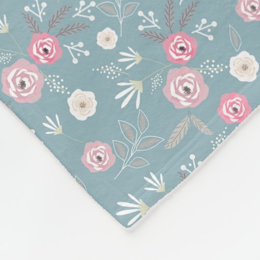 Retro floral pattern. fleece deken (Hoek)