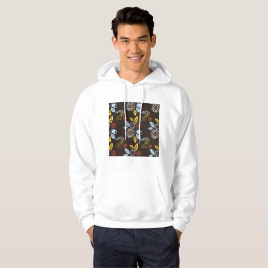 Retro Floral Pattern Hoodie (Voorkant volledig)