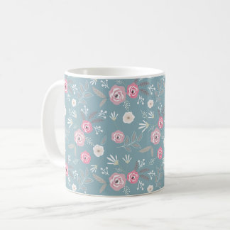Retro floral pattern. koffiemok