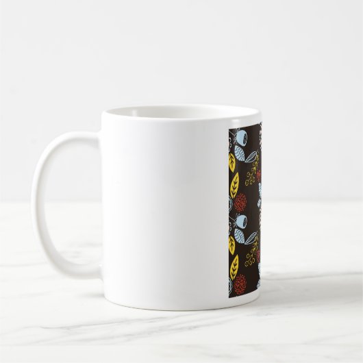 Retro Floral Pattern Koffiemok (Links)