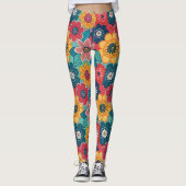 Retro Floral Pattern Leggings (Voorkant)