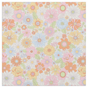 Retro Floral Pattern Stof