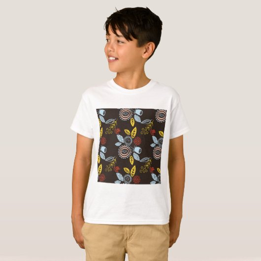 Retro Floral Pattern T-shirt (Voorkant volledig)