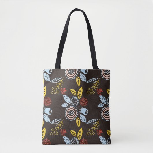 Retro Floral Pattern Tote Bag (Voorkant)