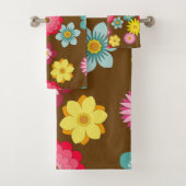 Retro Floral Pattern Towel set Bad Handdoek (Insitu)