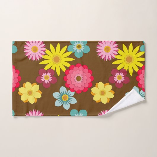 Retro Floral Pattern Towel set Bad Handdoek (Handdoek)