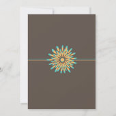 Retro Floral Pattern Weddenschap Kaart (Achterkant)